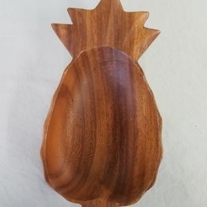 Mokey Pod Wood Pineapple Carved Bowl